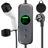 Coolladen 3.5kW Draagbare EV-Lader | 16A Schuko naar Type 2 Mobiele Wallbox | Instelbare Stroom | Nauwkeurige 1-12H Getimede Lading & Vertraging