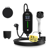 Coolladen 3.6kW Draagbare EV-lader - Type 2 naar Schuko-stekker, instelbaar 16A - Slimme bedieningsbox met LED-display en geplande laadfunctie