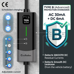 Coolladen Smart 11kW EV-lader APP & WIFI | 3-fase 16A CEE-oplaadkabel | Type B RCD-beveiliging