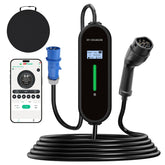 Coolladen 7.4kW EV-lader | 32A CEE-stekker naar Type 2 mobiele wallbox | Instelbare stroom & 1-12H timer