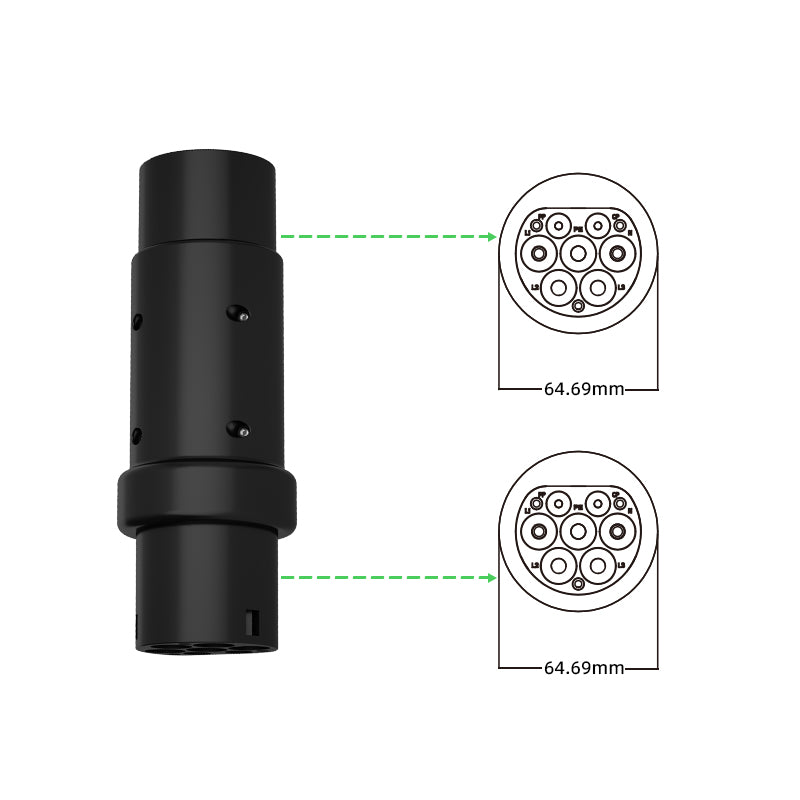 Type 2 naar GBT EV Charger Adapter 16A / 32A oplaadconnector voor elektrische voertuigen