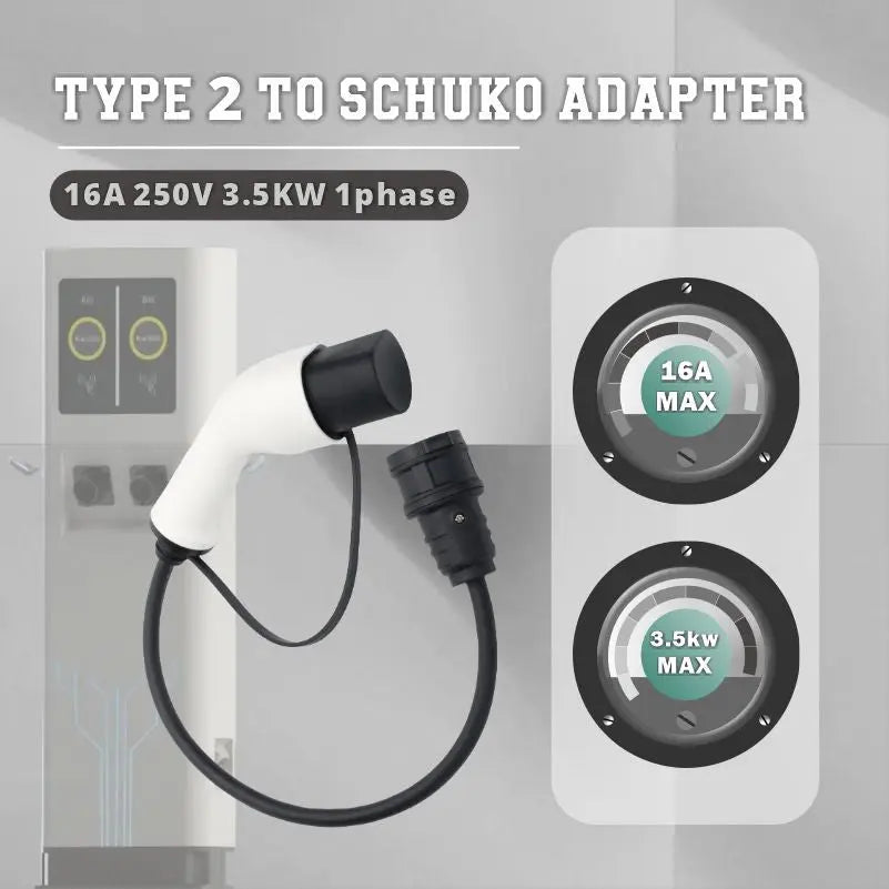 3.5 KW 16A Laadkabel Qiping Adapter Van Type 2 Naar Schuko – Laad Je Elektrische Auto, E-bike Of E-scooter Makkelijk Op E-bike Oplader 3.5 KW 16A Laadkabel Qiping Adapter Van Type 2 Naar Schuko – Laad Je Elektrische Auto, E-bike Of E-scooter Makkelijk Op E-bike Oplader
