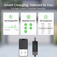 Coolladen Smart 11kW EV-lader APP & WIFI | 3-fase 16A CEE-oplaadkabel | Type B RCD-beveiliging