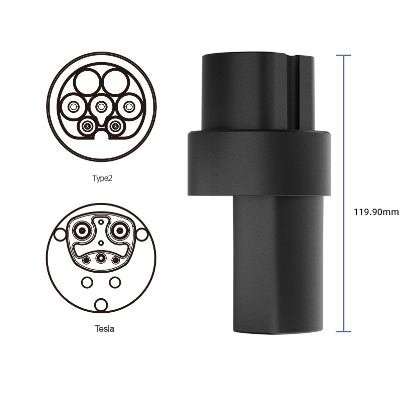 Type 2 naar TESA EV-laderadapter 16A / 32A oplaadconnector voor elektrische voertuigen