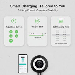 Coolladen Wallbox 11 kW met app-besturing & RFID, Type 2 naar CEE 16A 3-fasen EV-lader, geavanceerde AC+DC lekbeveiliging (RCD Type B)