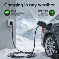 Coolladen 3.6kW Portable EV Charger | 16A Schuko to Type 2 | Integrated Single-Piece Design | Adjustable Current (5m/10m)