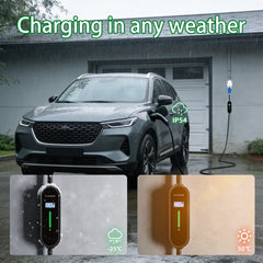 Coolladen 7.4kW EV-lader | 32A CEE-stekker naar Type 2 mobiele wallbox | Instelbare stroom & 1-12H timer