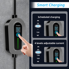 Coolladen laadkabel type 2 CEE stekker 11 kW [3-fase|5/10m|6-16A] met instelbaar laadvermogen, laadstation en EV-lader voor ID.3/4/5, e-up, e-tron, Zoe en andere EV