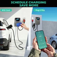 Coolladen 11kW/22kW vaste EV-wallbox-laadhub type 2 – OCPP 1.6J slim beheer, RFID met meerdere kaarten & app-bediening, bekabelde EVSE voor commercieel en residentieel gebruik